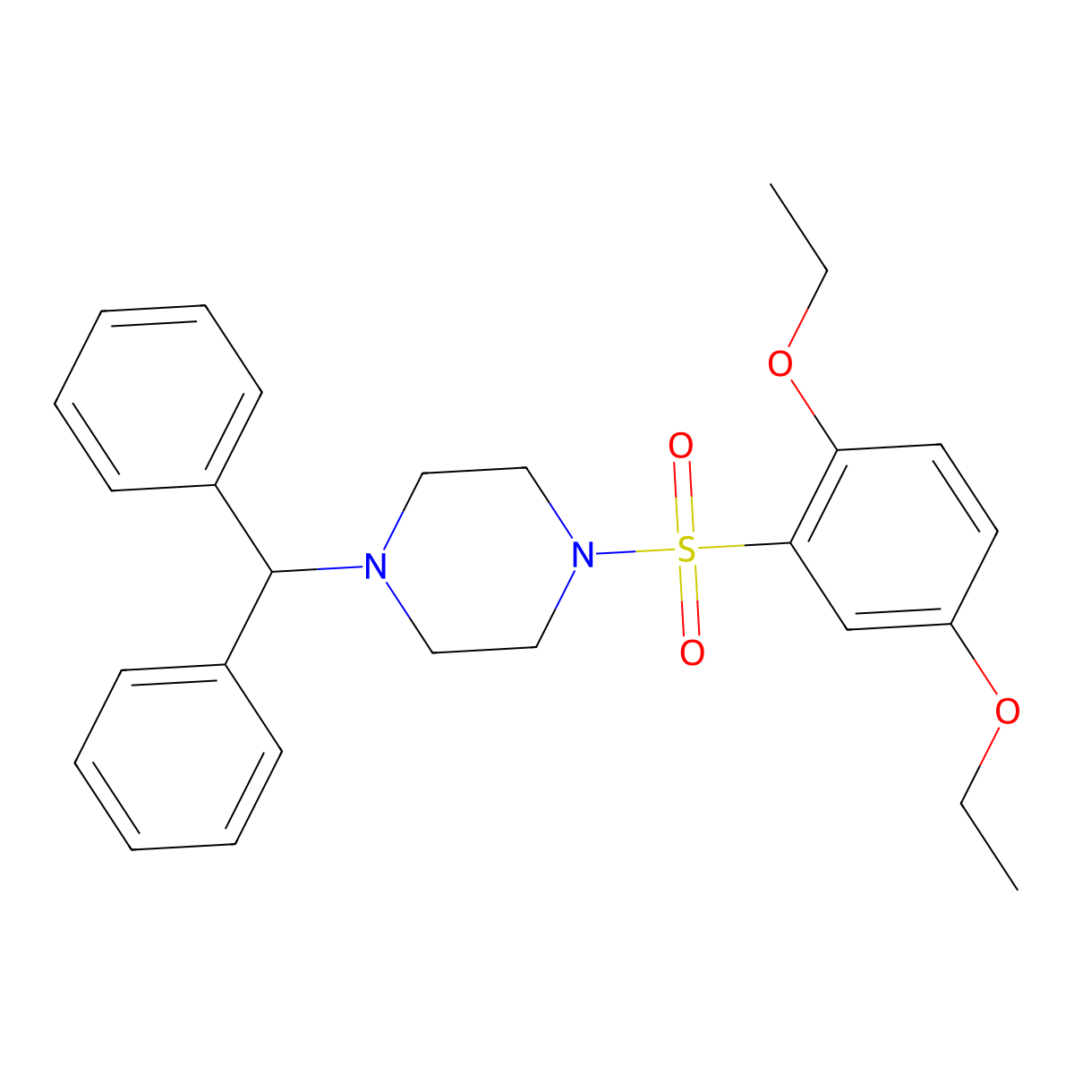 1-Benzhydryl-4-(2,5-diethoxyphenyl)sulfonylpiperazine molecular structure, CAS 325811-07-2