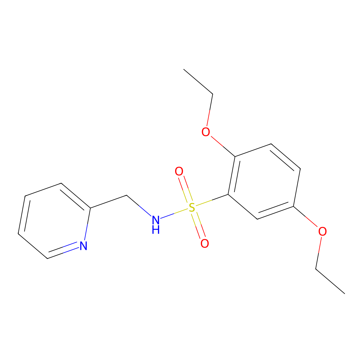 2,5-diethoxy-N-(2-pyridinylmethyl)benzenesulfonamide molecular structure, CAS 325811-09-4