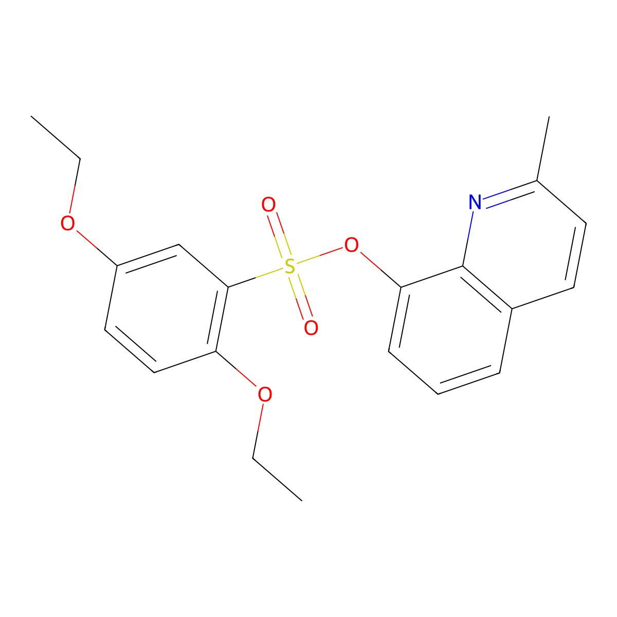2-Methyl-8-quinolyl 2,5-diethoxybenzenesulfonate molecular structure, CAS 325811-10-7