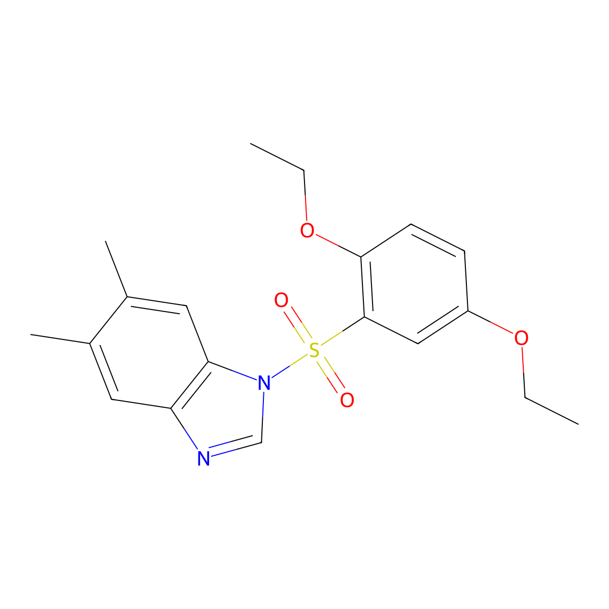 1-[(2,5-diethoxyphenyl)sulfonyl]-5,6-dimethyl-1H-benzimidazole molecular structure, CAS 325811-13-0