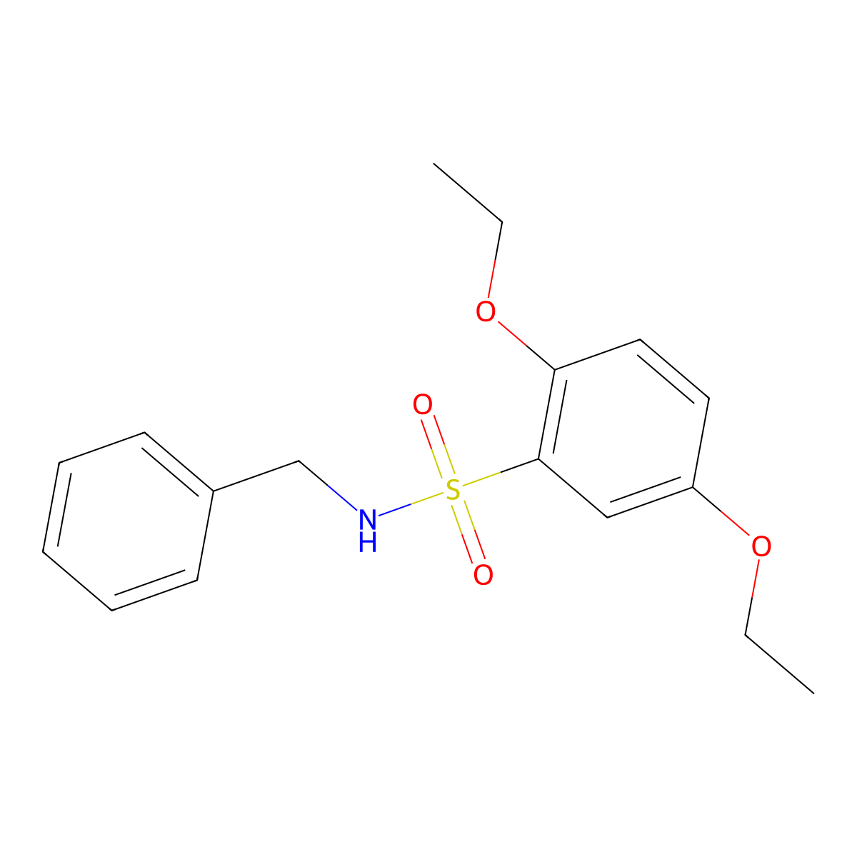 N-benzyl-2,5-diethoxybenzenesulfonamide molecular structure, CAS 325811-15-2