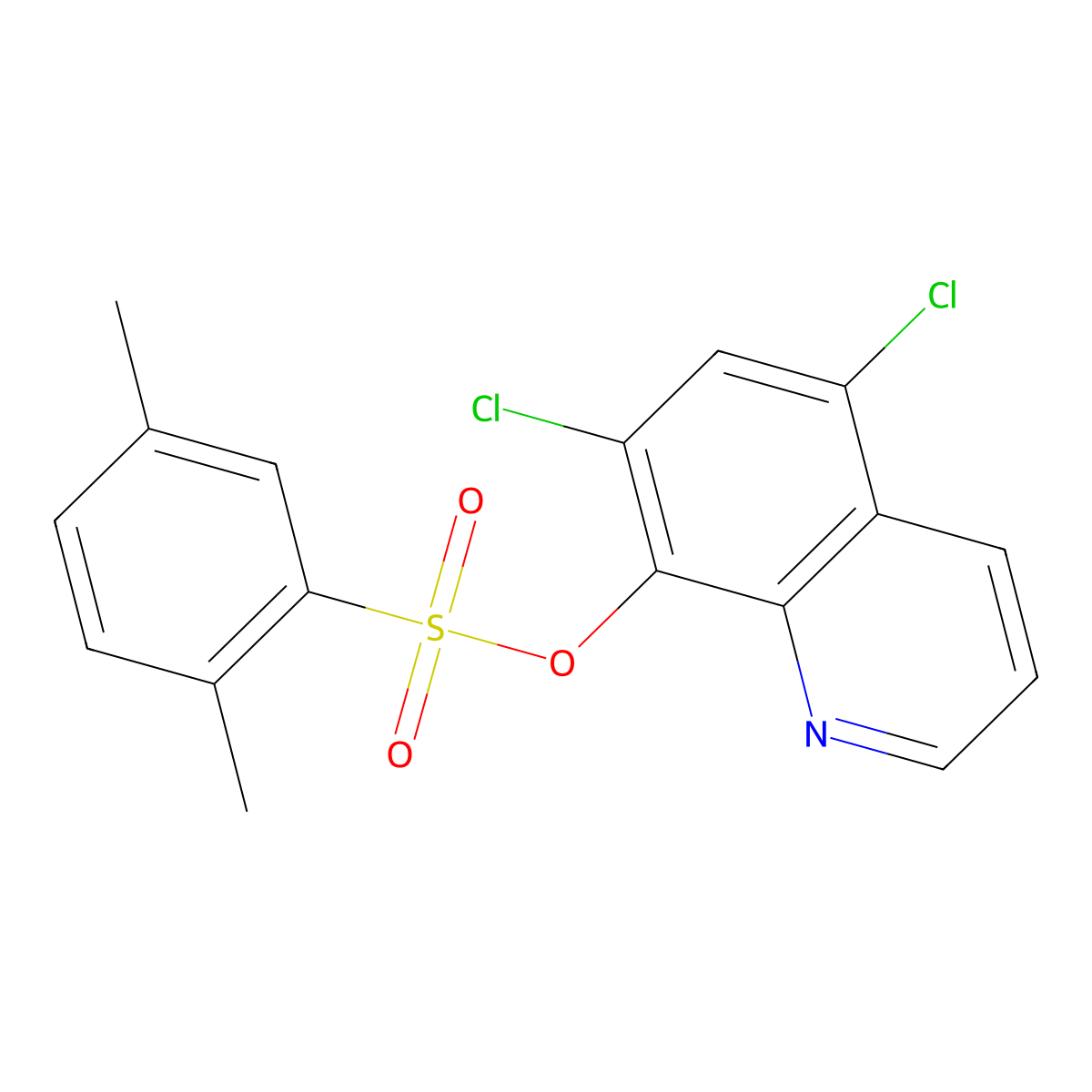 5,7-Dichloro-8-quinolyl 2,5-dimethylbenzenesulfonate molecular structure, CAS 325811-58-3