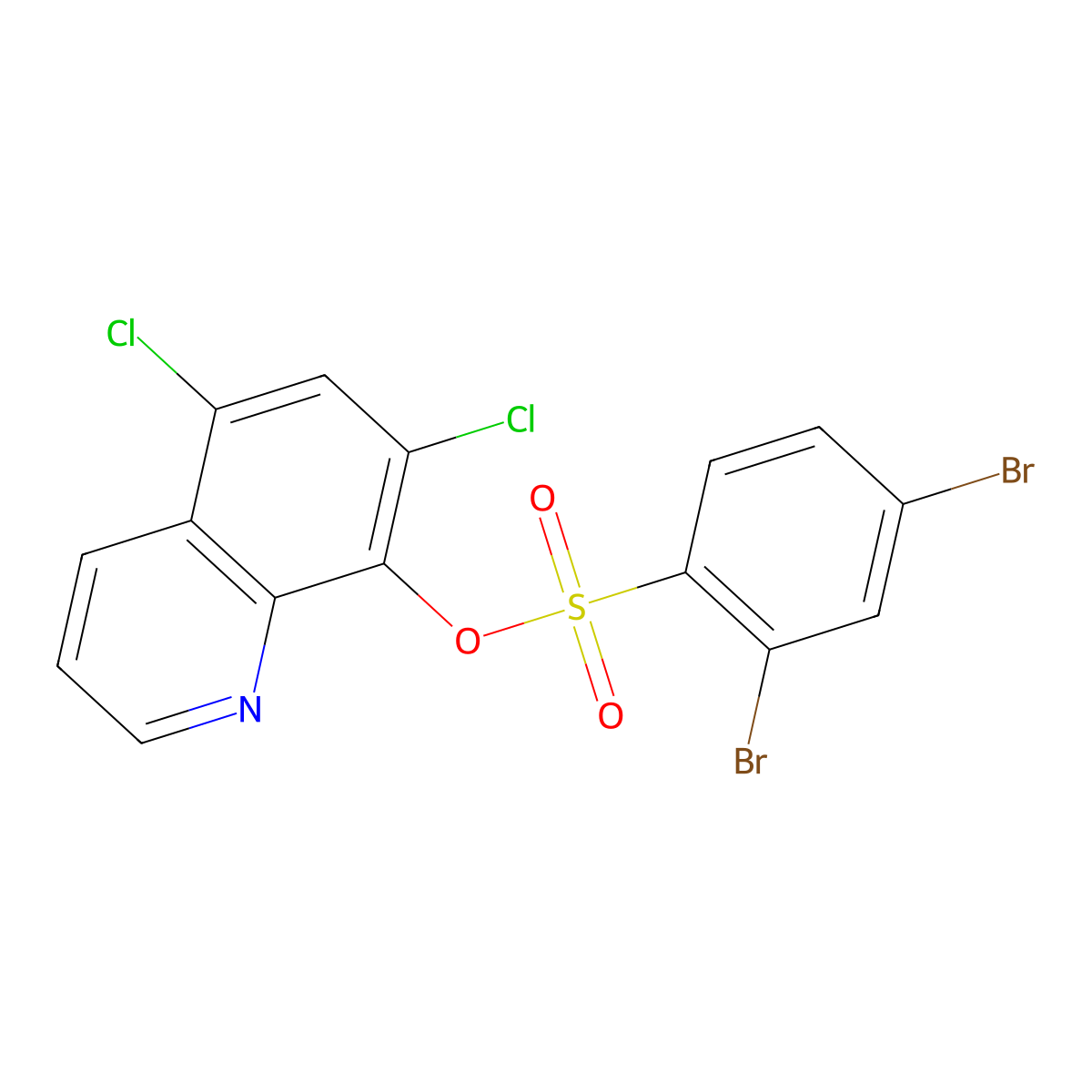 5,7-Dichloro-8-quinolyl 2,4-dibromobenzenesulfonate molecular structure, CAS 325811-64-1
