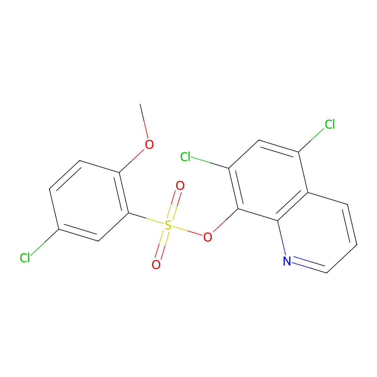 5,7-Dichloroquinolin-8-yl 5-chloro-2-methoxybenzene-1-sulfonate molecular structure, CAS 325811-67-4
