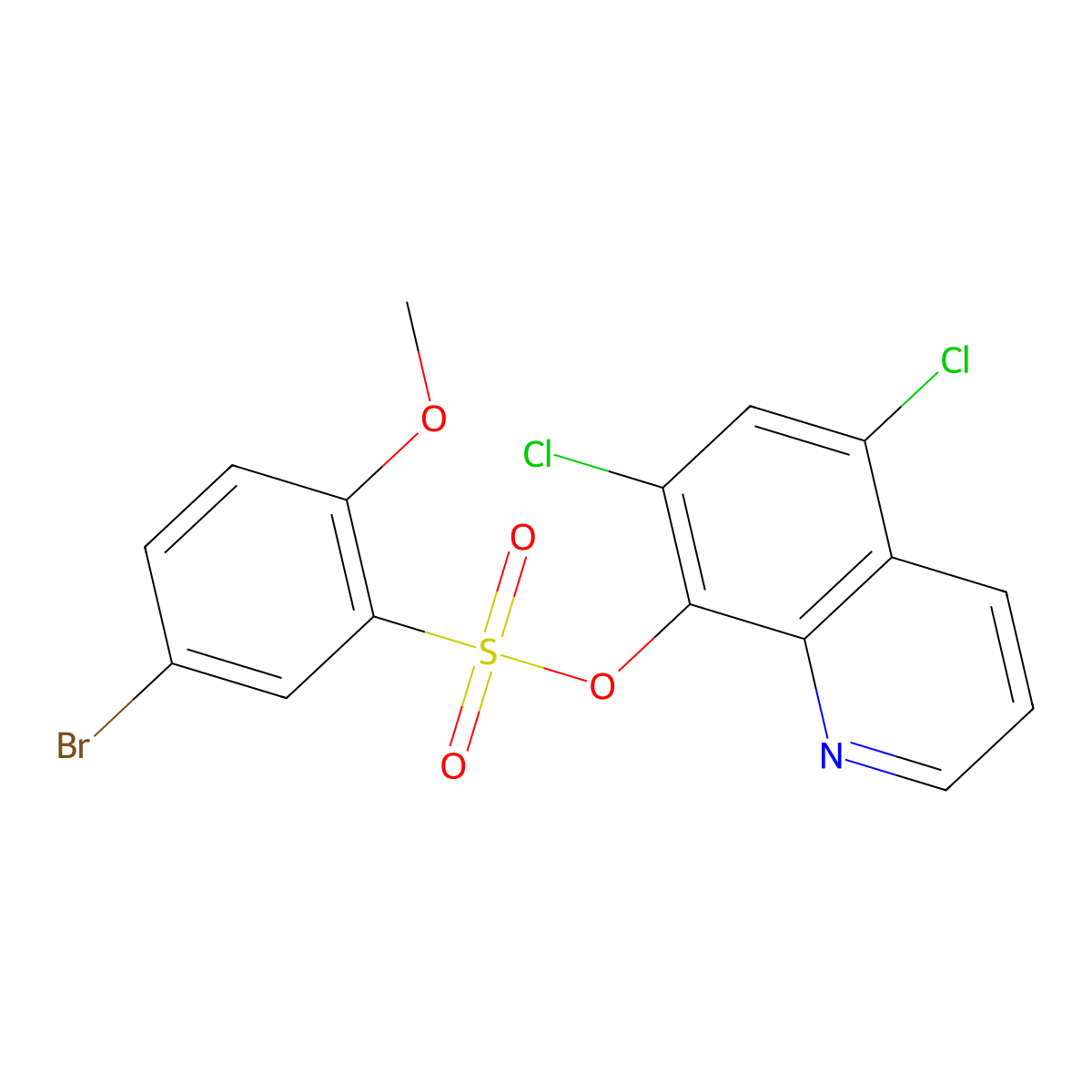 5,7-Dichloroquinolin-8-yl 5-bromo-2-methoxybenzene-1-sulfonate molecular structure, CAS 325811-69-6