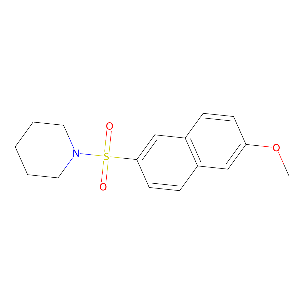 1-(6-Methoxynaphthalen-2-yl)sulfonylpiperidine molecular structure, CAS 325811-88-9