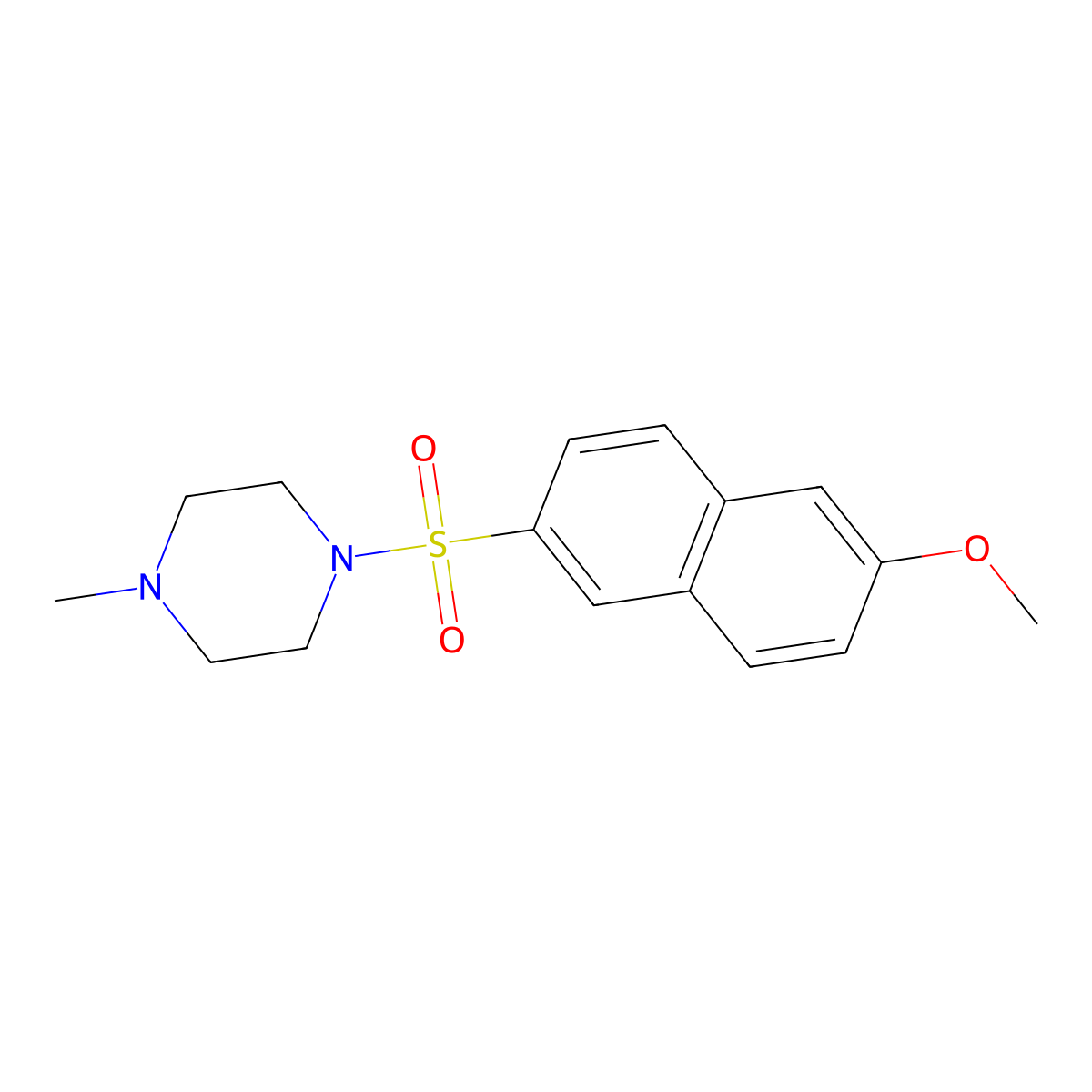 1-[(6-Methoxy-2-naphthyl)sulfonyl]-4-methylpiperazine molecular structure, CAS 325811-89-0