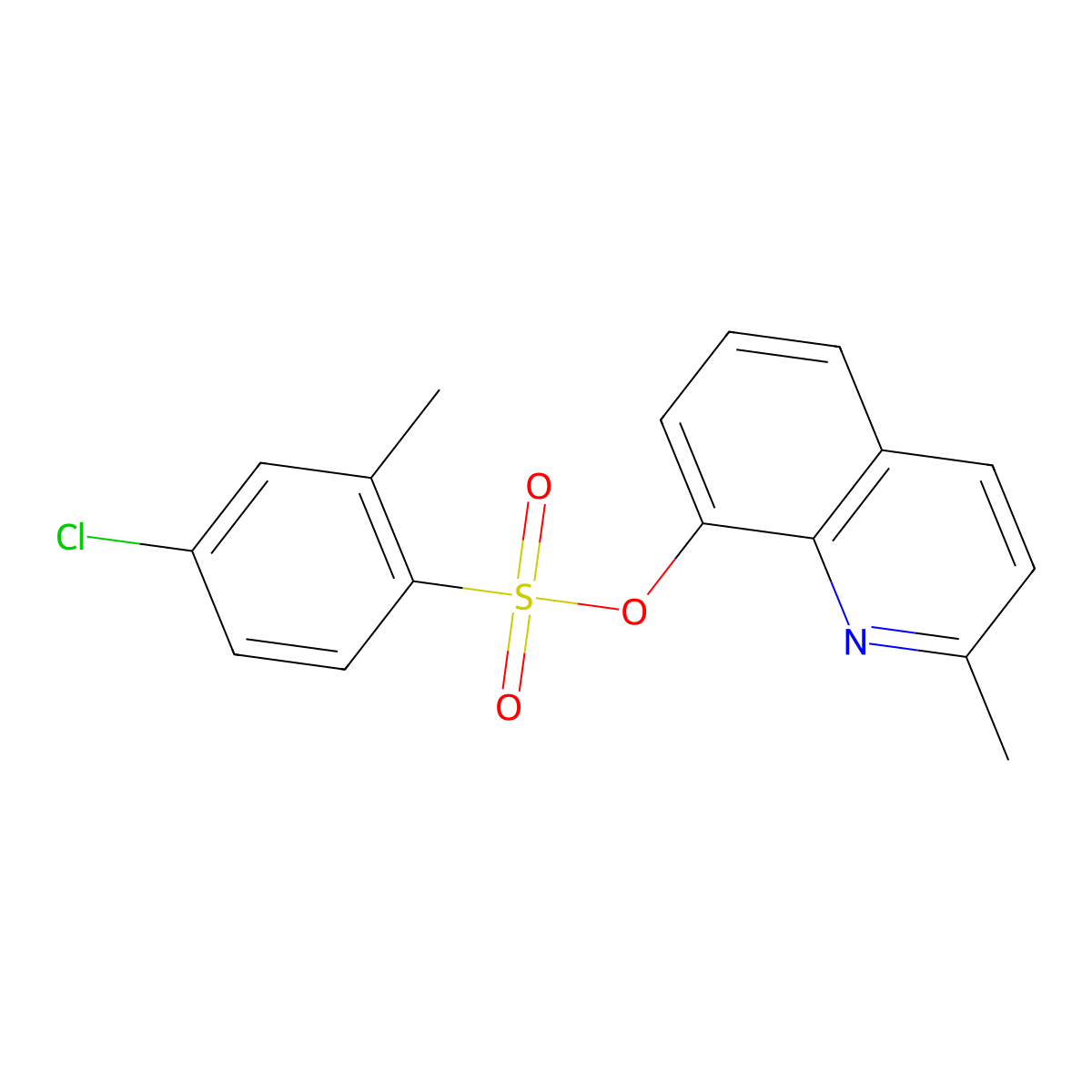 2-Methylquinolin-8-yl 4-chloro-2-methylbenzenesulfonate molecular structure, CAS 325812-00-8