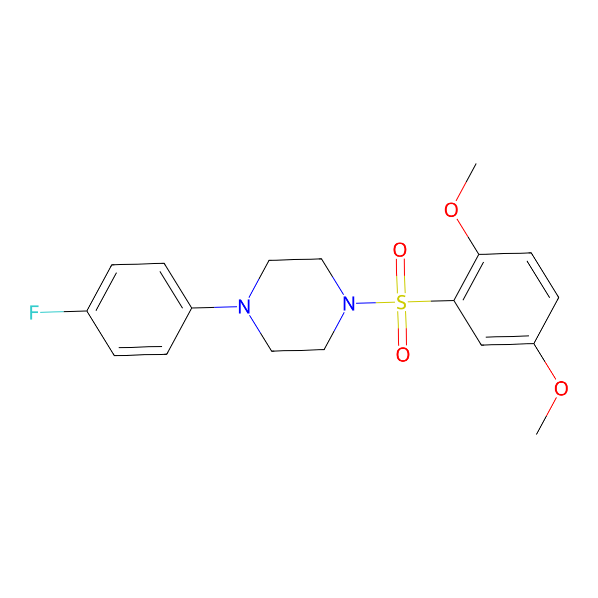 1-[(2,5-Dimethoxyphenyl)sulfonyl]-4-(4-fluorophenyl)piperazine molecular structure, CAS 325812-09-7