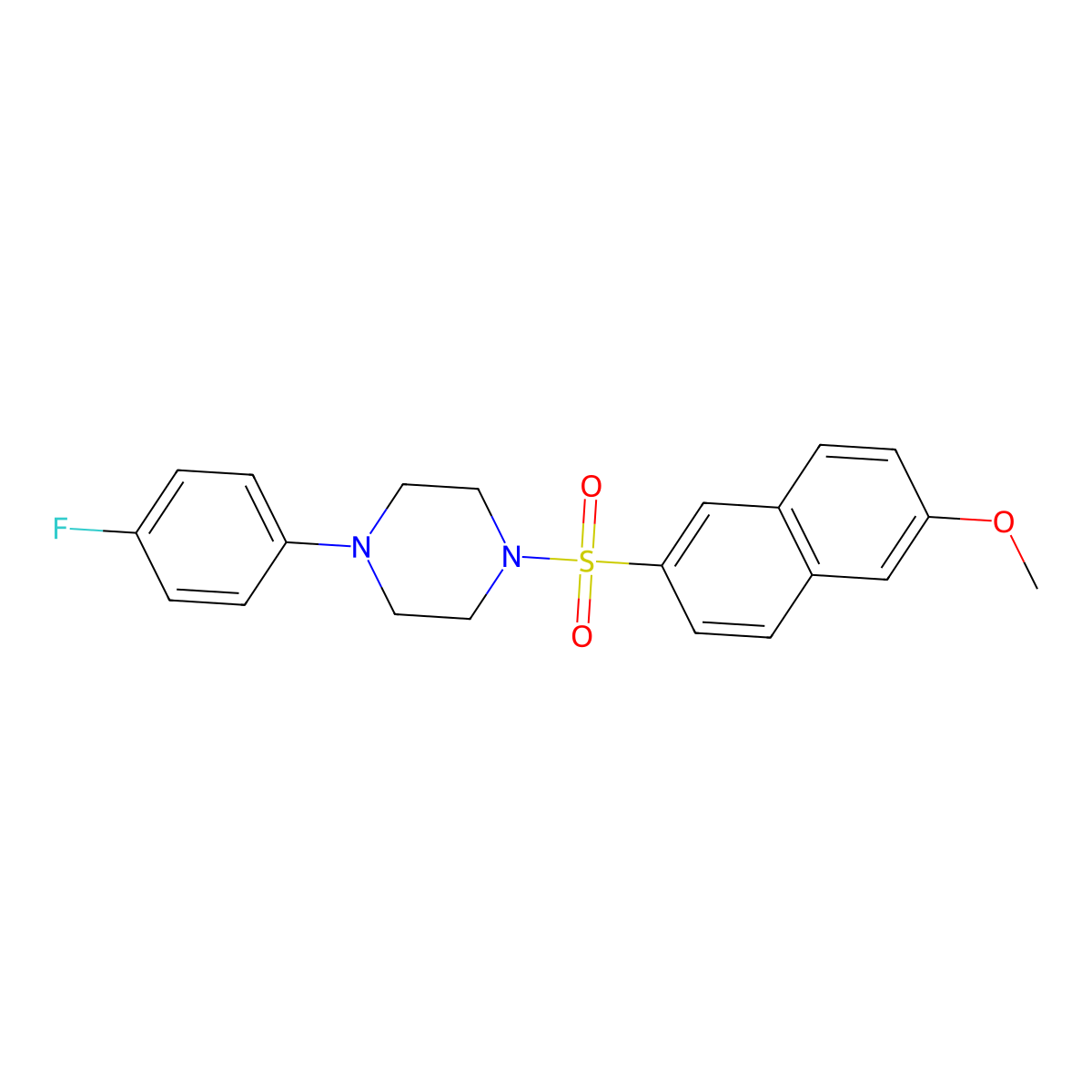 1-(4-Fluorophenyl)-4-[(6-methoxynaphthalen-2-yl)sulfonyl]piperazine molecular structure, CAS 325812-14-4