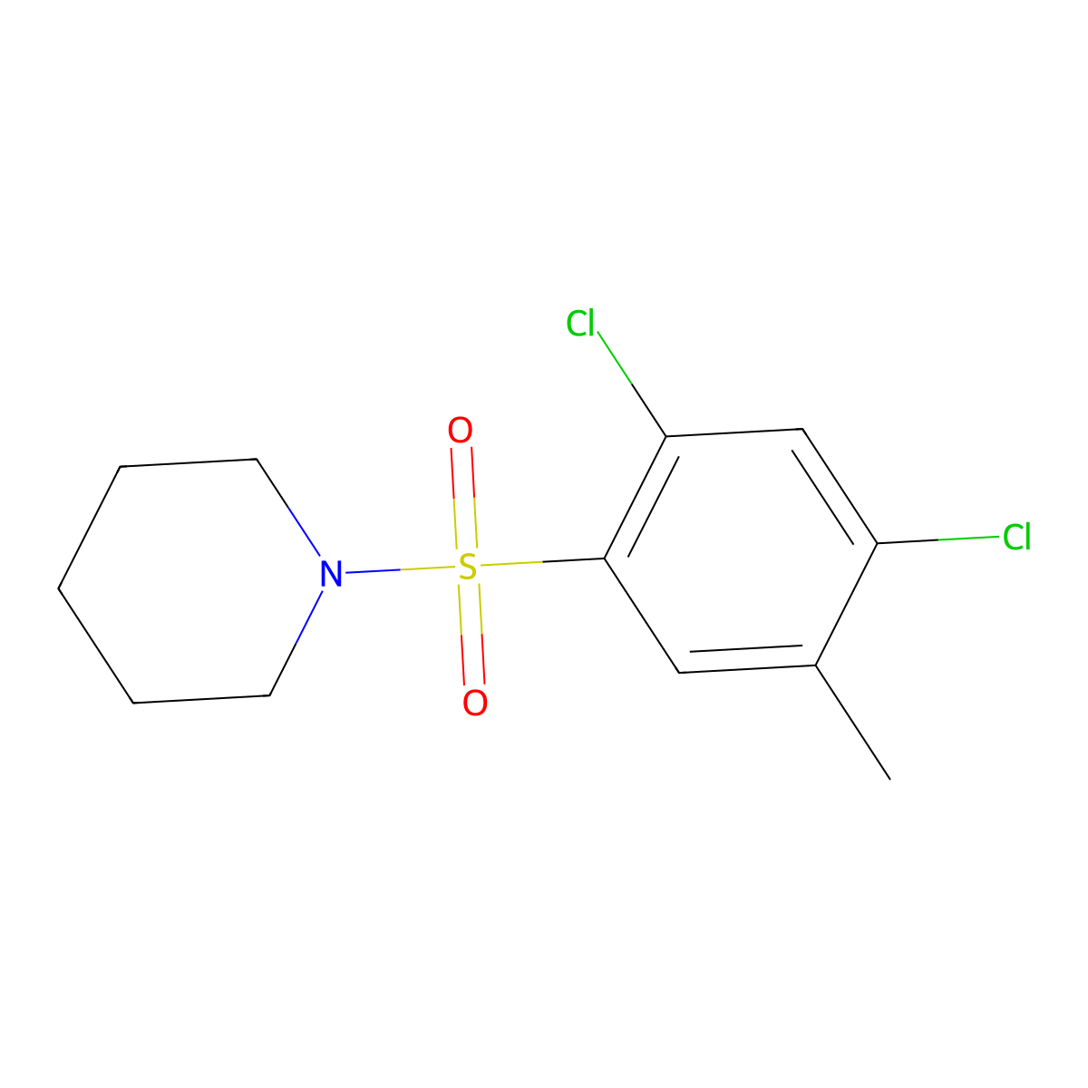 1-(2,4-Dichloro-5-methylphenyl)sulfonylpiperidine molecular structure, CAS 325812-23-5
