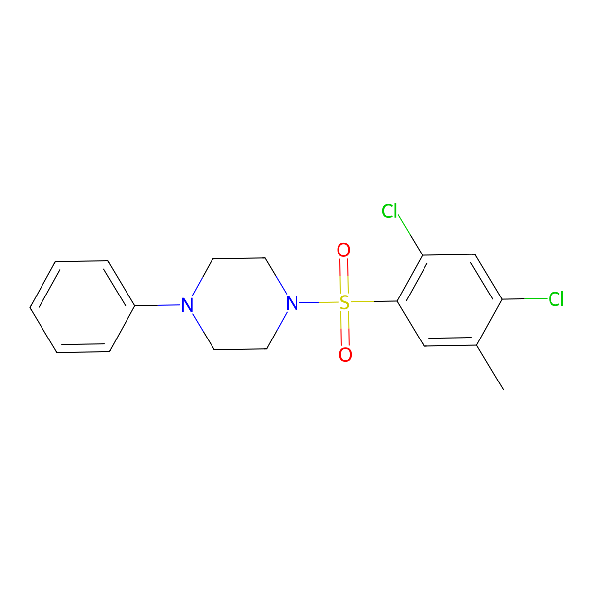 1-[(2,4-Dichloro-5-methylphenyl)sulfonyl]-4-phenylpiperazine molecular structure, CAS 325812-29-1