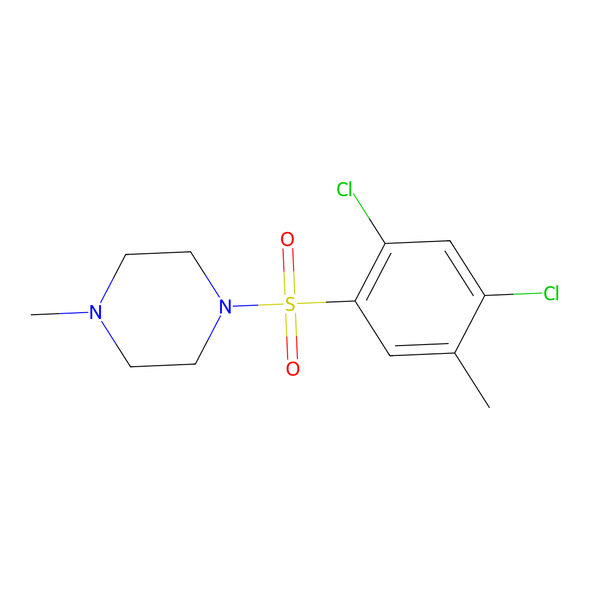 1-(2,4-Dichloro-5-methylphenyl)sulfonyl-4-methylpiperazine molecular structure, CAS 325812-30-4