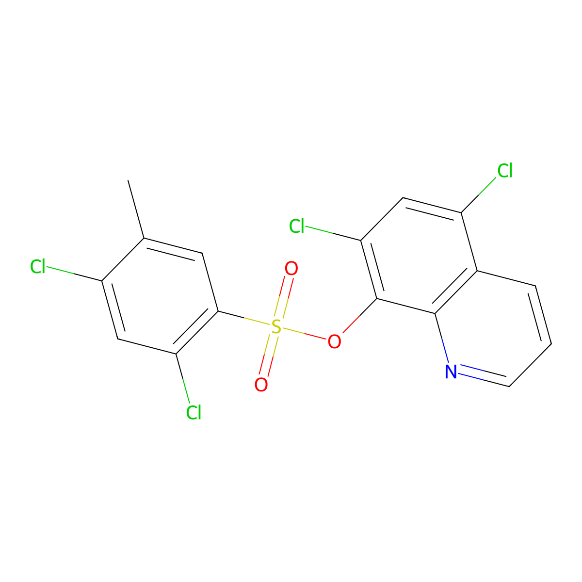 5,7-Dichloroquinolin-8-yl 2,4-dichloro-5-methylbenzenesulfonate molecular structure, CAS 325812-35-9