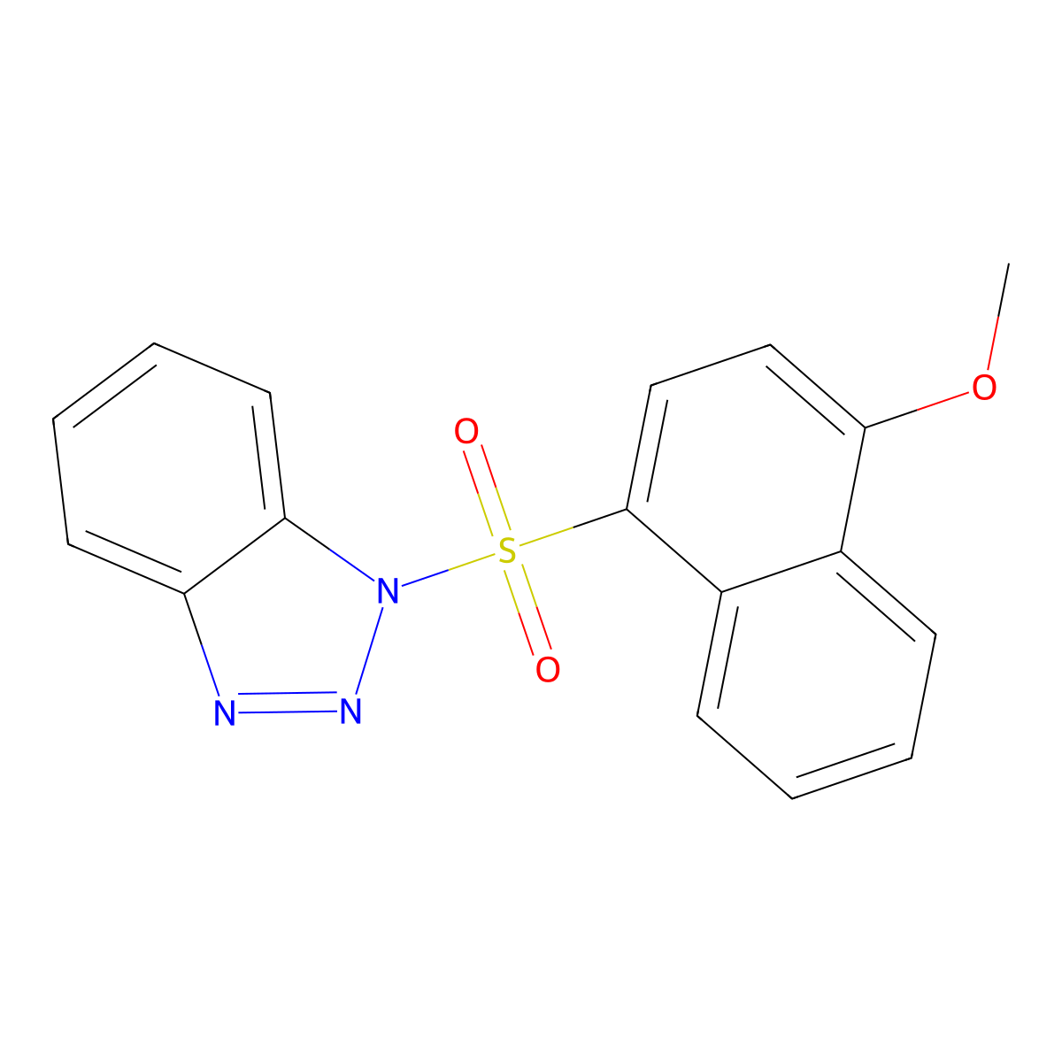 1-(4-Methoxynaphthalen-1-yl)sulfonylbenzotriazole molecular structure, CAS 325812-36-0