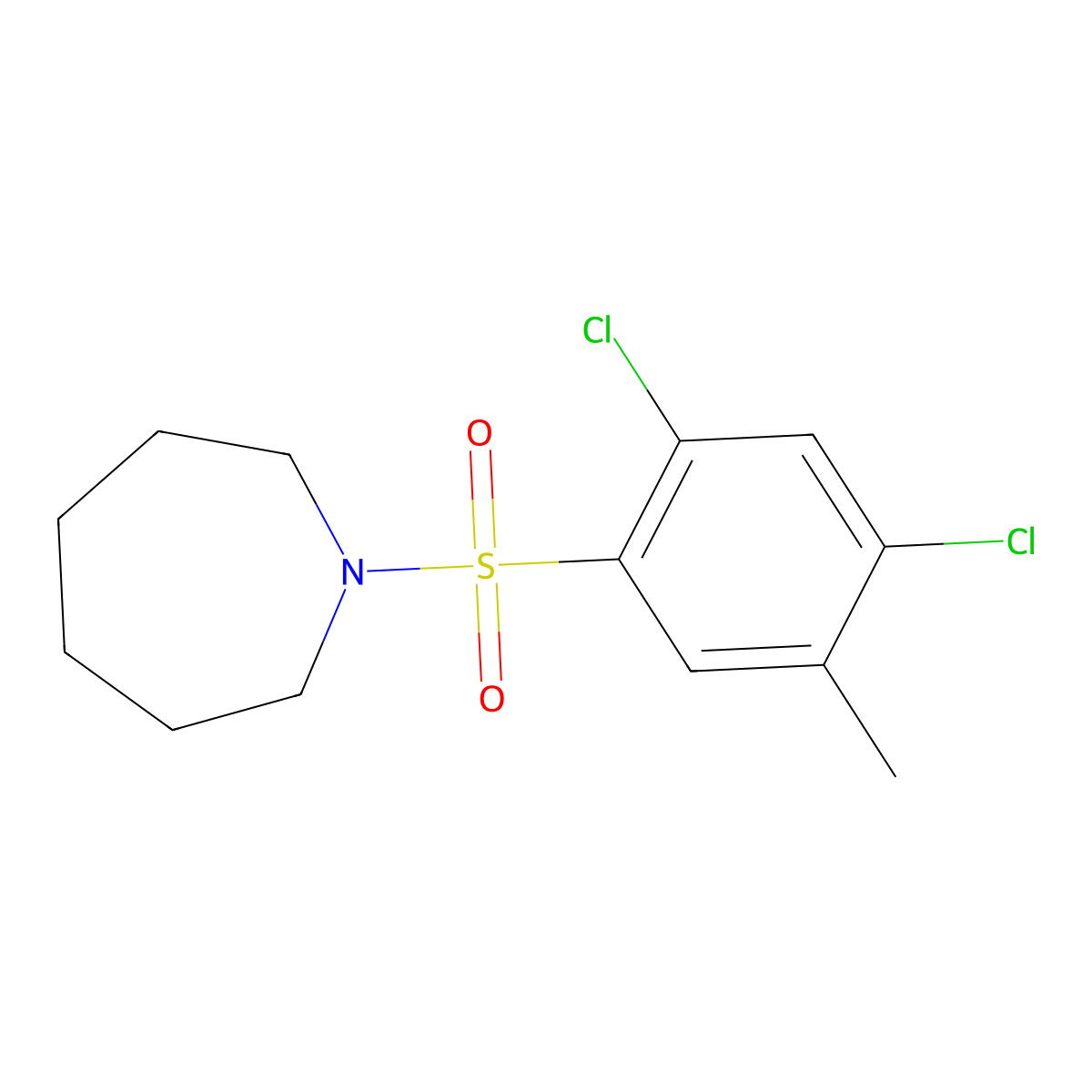 1-(2,4-Dichloro-5-methylbenzenesulfonyl)azepane molecular structure, CAS 325812-40-6