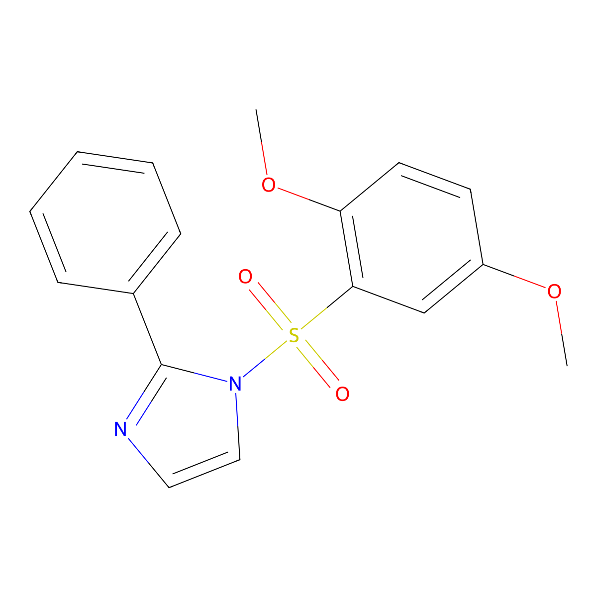 1-(2,5-Dimethoxyphenyl)sulfonyl-2-phenylimidazole molecular structure, CAS 325812-45-1