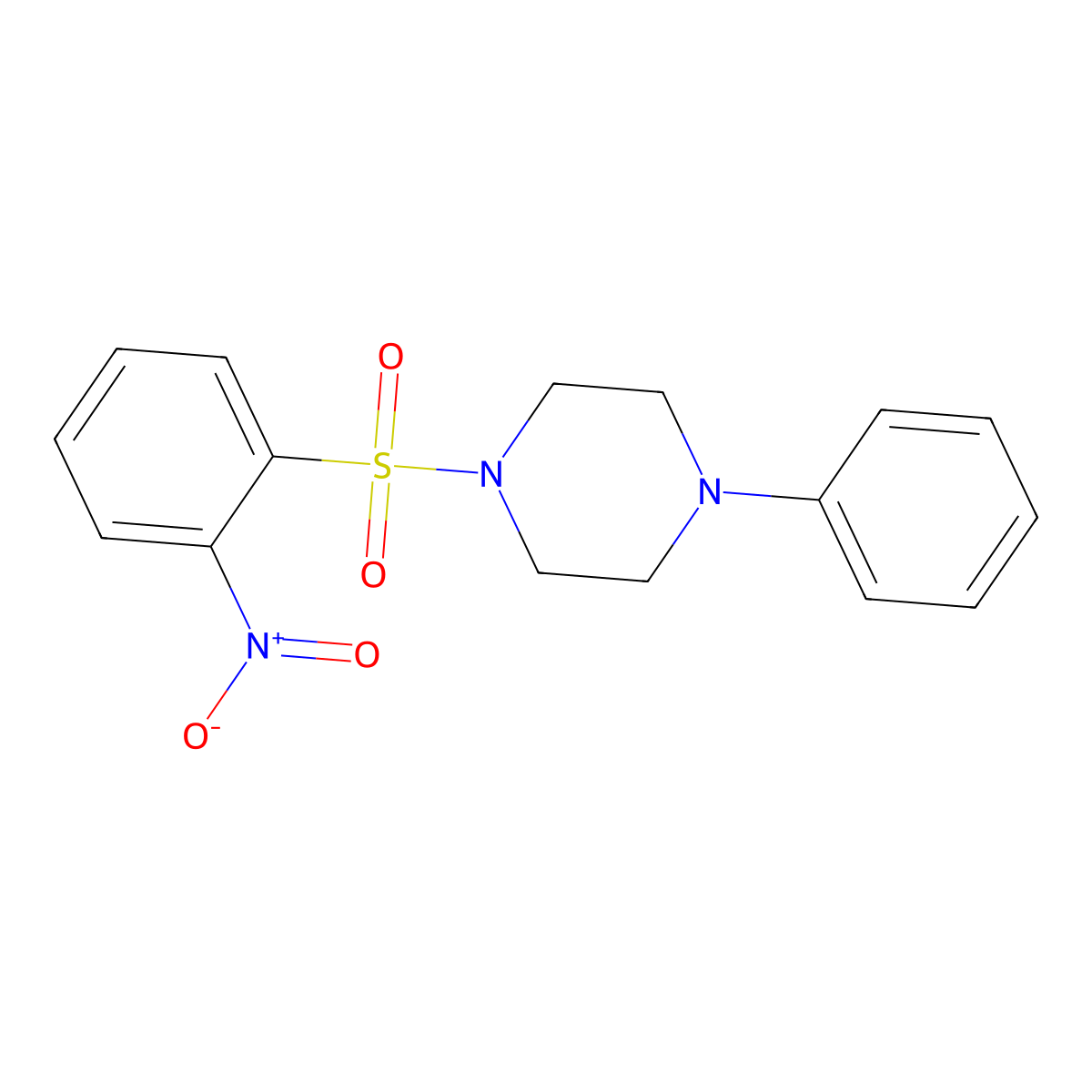 1-(2-Nitrophenyl)sulfonyl-4-phenylpiperazine molecular structure, CAS 325812-47-3