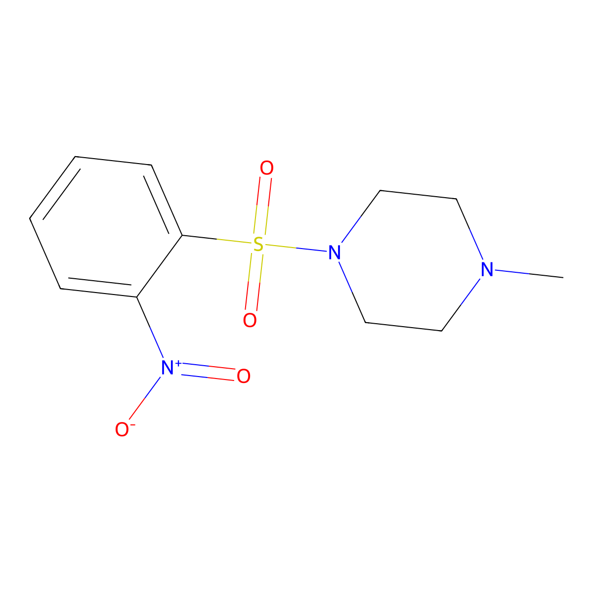 1-Methyl-4-(2-nitrophenyl)sulfonylpiperazine molecular structure, CAS 325812-49-5