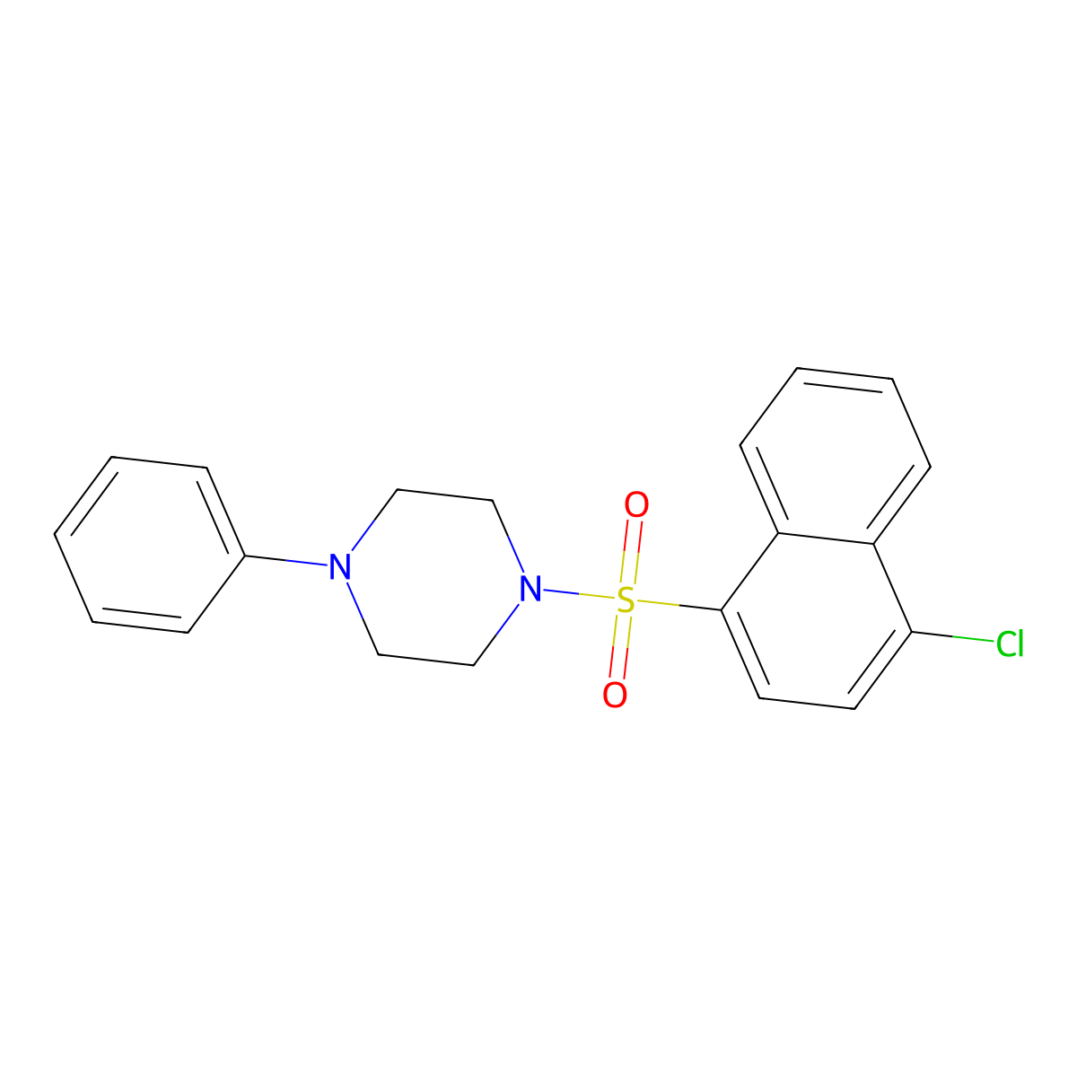 1-[(4-Chloro-1-naphthyl)sulfonyl]-4-phenylpiperazine molecular structure, CAS 325812-54-2