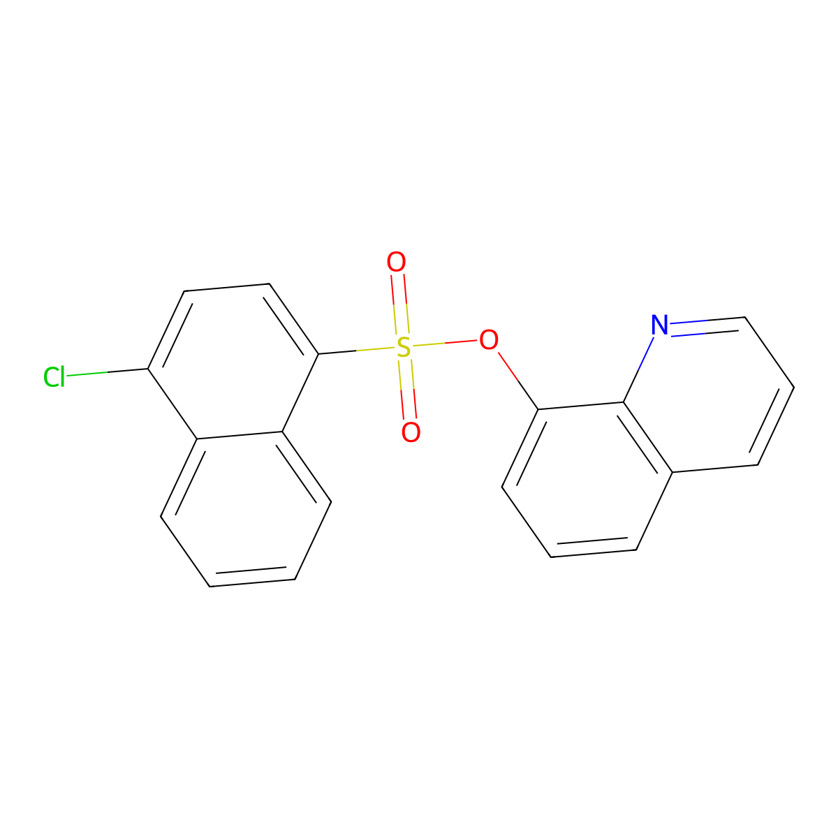 Quinolin-8-yl 4-chloronaphthalene-1-sulfonate molecular structure, CAS 325812-59-7