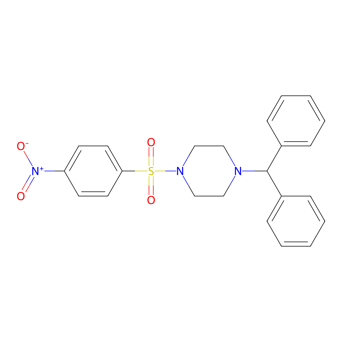 1-Benzhydryl-4-(4-nitrophenyl)sulfonylpiperazine molecular structure, CAS 325812-61-1