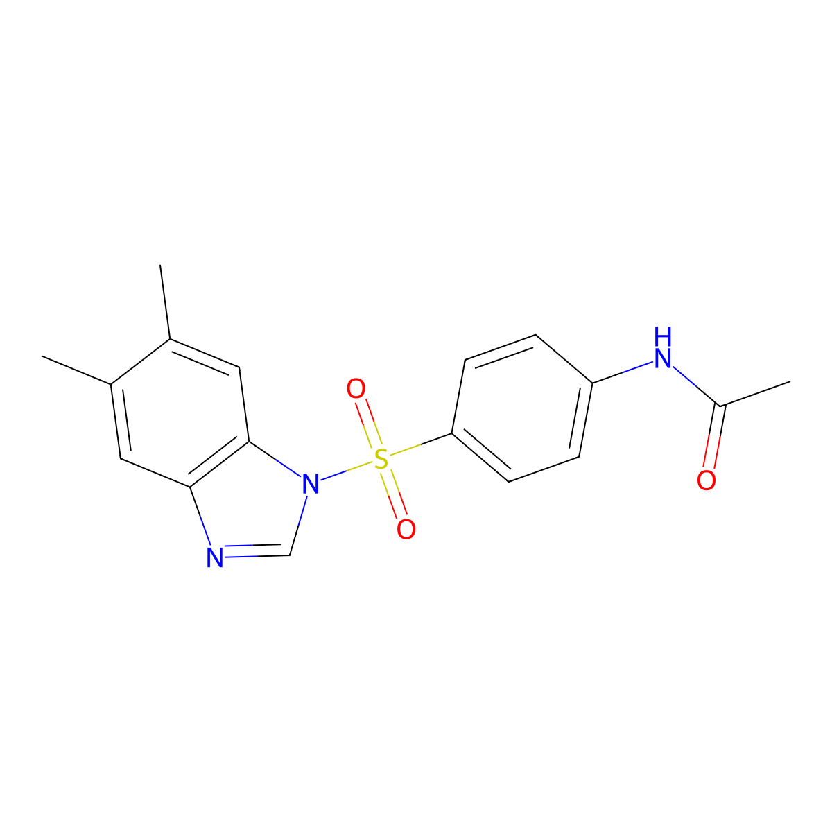 N-[4-(5,6-dimethylbenzimidazol-1-yl)sulfonylphenyl]acetamide molecular structure, CAS 325812-65-5