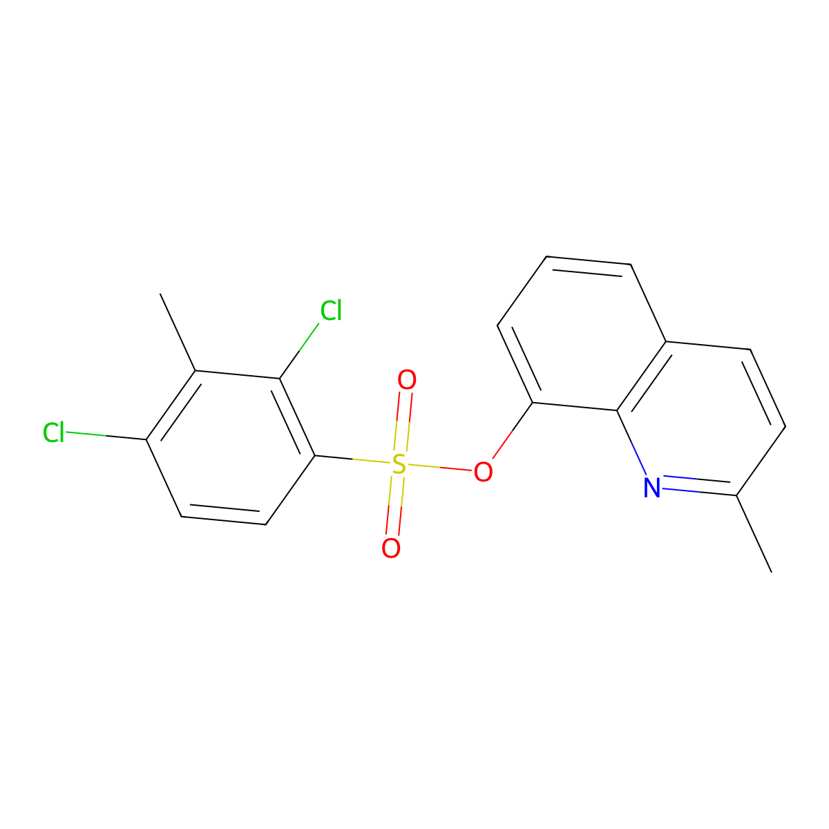 2-Methylquinolin-8-yl 2,4-dichloro-3-methylbenzenesulfonate molecular structure, CAS 325812-72-4