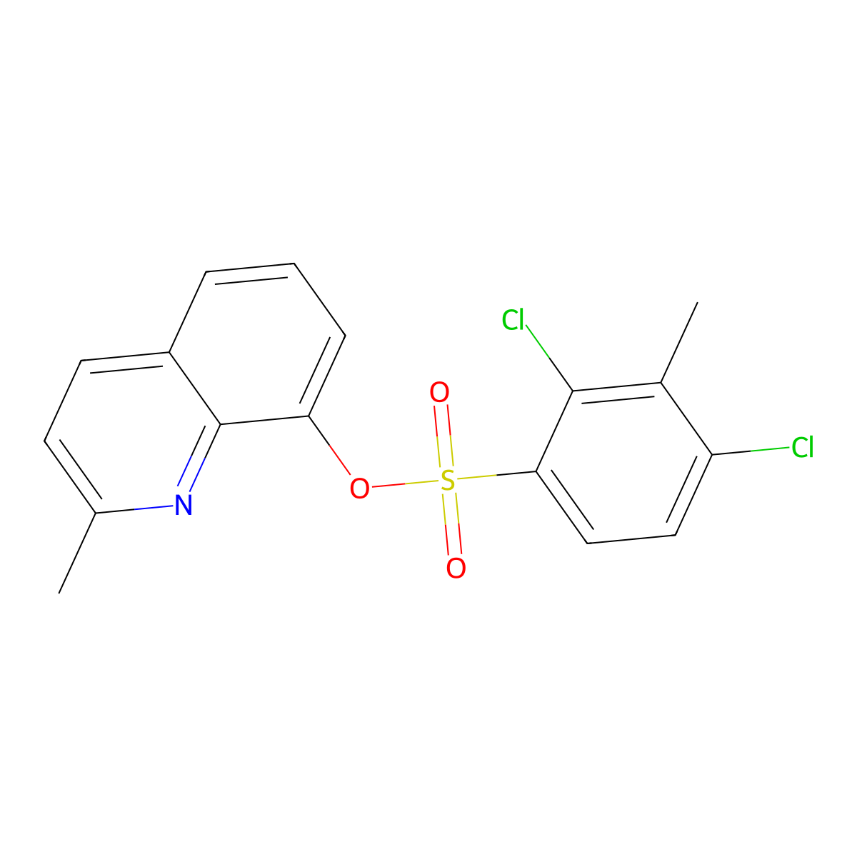 2-Methylquinolin-8-yl 2,4-dichloro-3-methylbenzenesulfonate molecular structure, CAS 325812-72-4