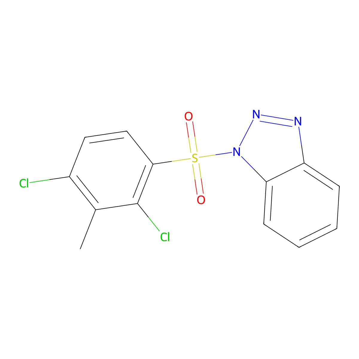 1-(2,4-dichloro-3-methylbenzenesulfonyl)-1H-1,2,3-benzotriazole molecular structure, CAS 325812-74-6