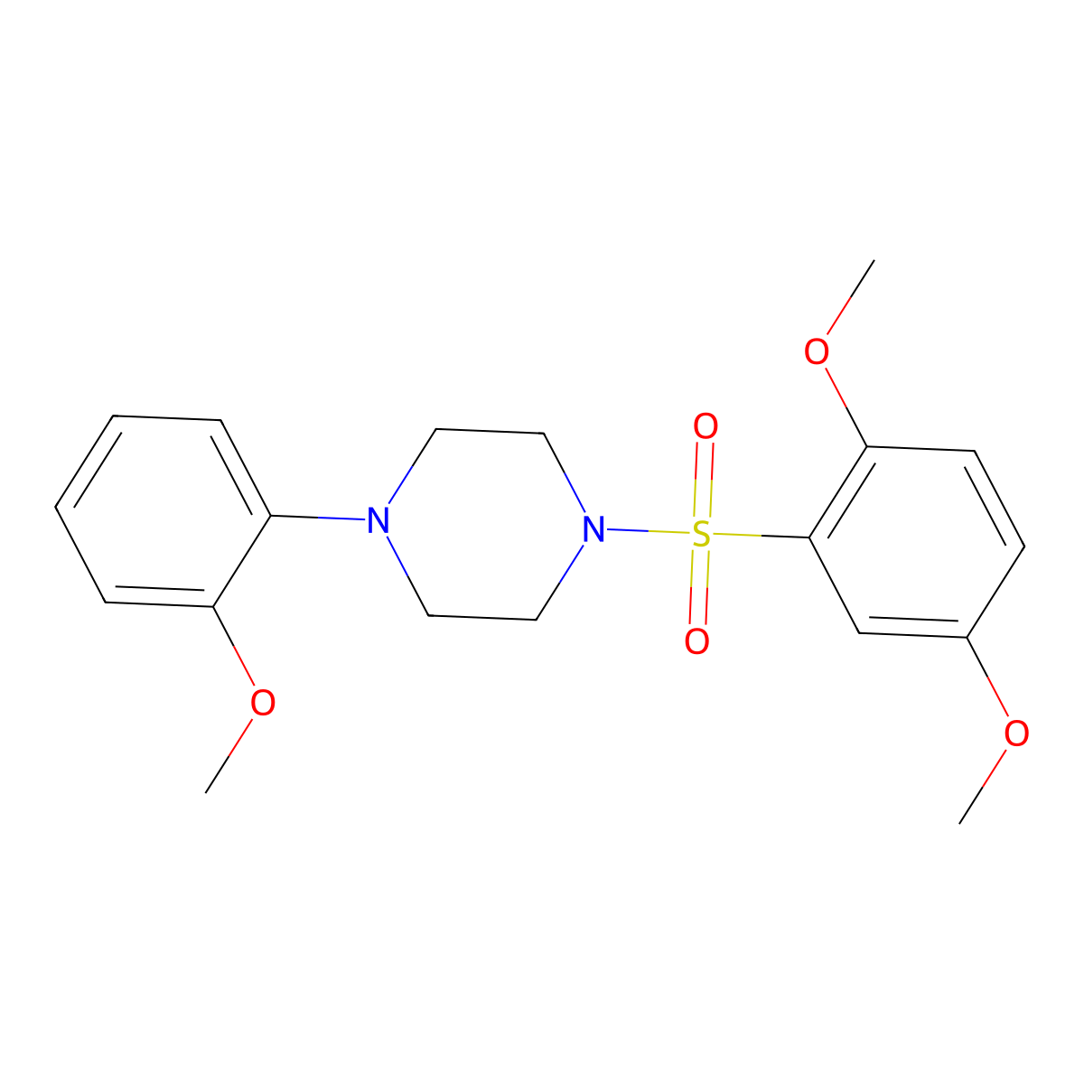 1-[(2,5-Dimethoxyphenyl)sulfonyl]-4-(2-methoxyphenyl)piperazine molecular structure, CAS 325812-79-1