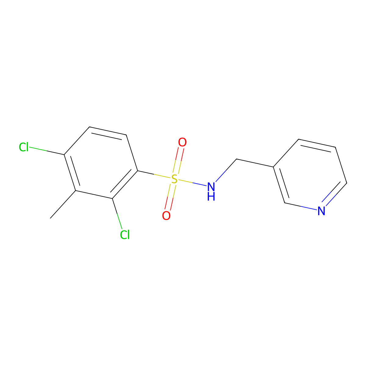 2,4-dichloro-3-methyl-N-(pyridin-3-ylmethyl)benzenesulfonamide molecular structure, CAS 325812-84-8