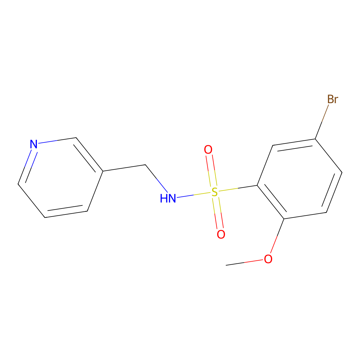 5-bromo-2-methoxy-N-(pyridin-3-ylmethyl)benzenesulfonamide molecular structure, CAS 325812-88-2