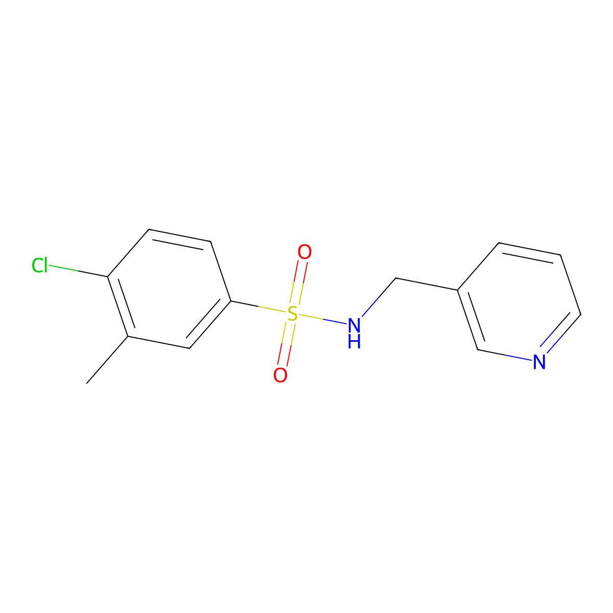 4-chloro-3-methyl-N-(3-pyridinylmethyl)benzenesulfonamide molecular structure, CAS 325812-89-3