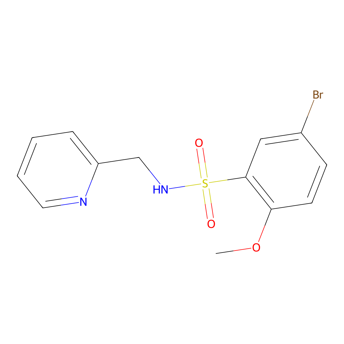 5-bromo-2-methoxy-N-(pyridin-2-ylmethyl)benzenesulfonamide molecular structure, CAS 325812-93-9