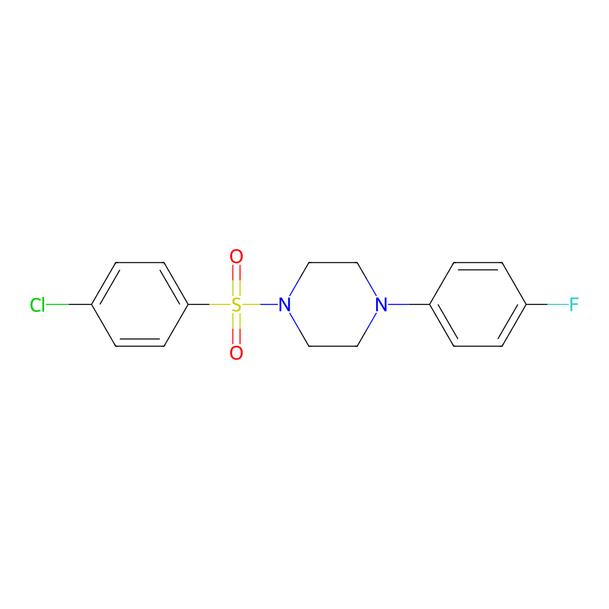 1-[(4-Chlorophenyl)sulfonyl]-4-(4-fluorophenyl)piperazine molecular structure, CAS 325813-00-1