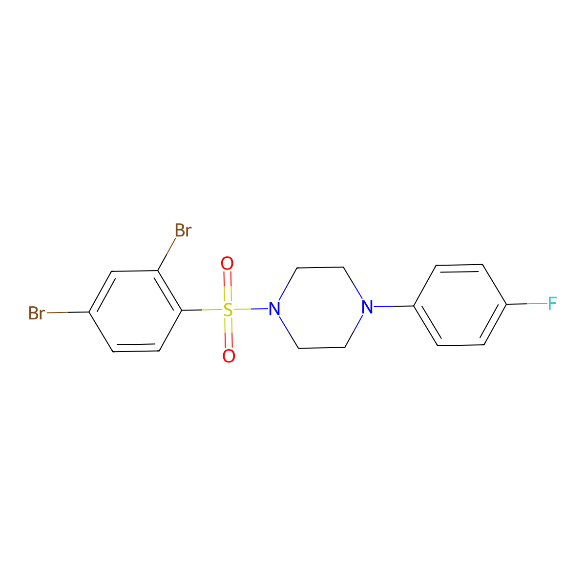 1-(2,4-Dibromophenyl)sulfonyl-4-(4-fluorophenyl)piperazine molecular structure, CAS 325813-03-4