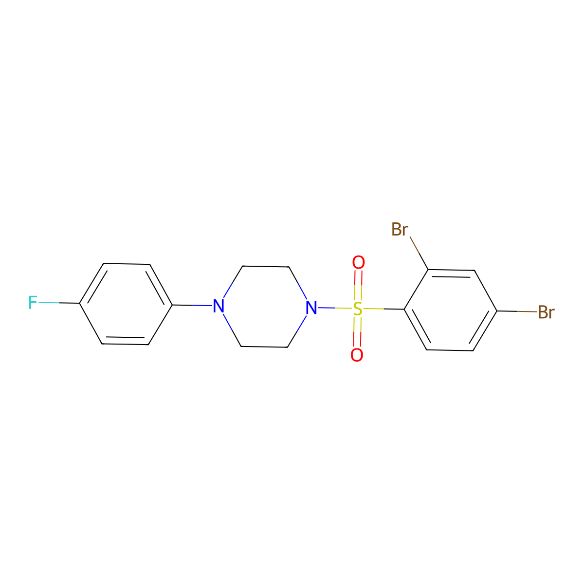1-(2,4-Dibromophenyl)sulfonyl-4-(4-fluorophenyl)piperazine molecular structure, CAS 325813-03-4