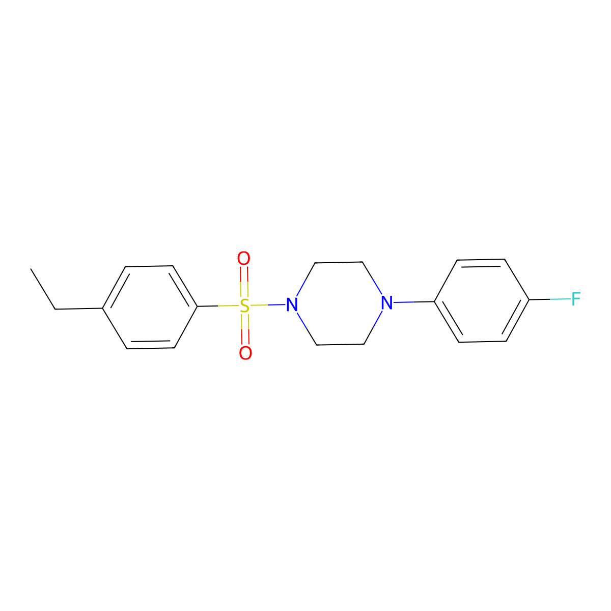 1-[(4-Ethylphenyl)sulfonyl]-4-(4-fluorophenyl)piperazine molecular structure, CAS 325813-07-8