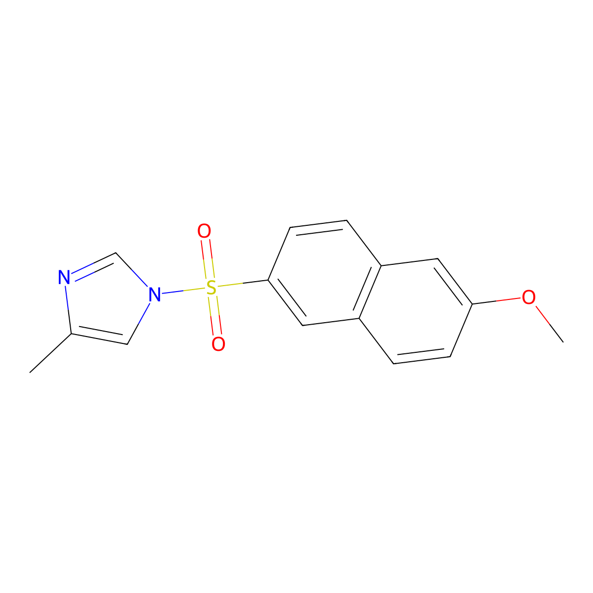 1-[(6-methoxynaphthalen-2-yl)sulfonyl]-4-methyl-1H-imidazole molecular structure, CAS 325813-11-4