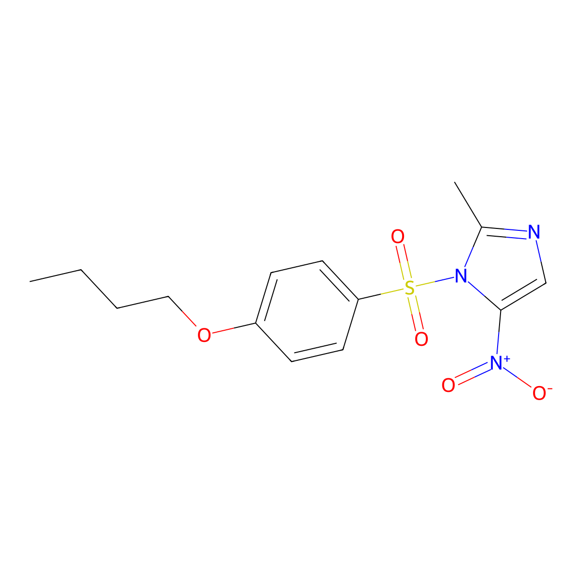 1-(4-Butoxyphenyl)sulfonyl-2-methyl-5-nitroimidazole molecular structure, CAS 325813-16-9