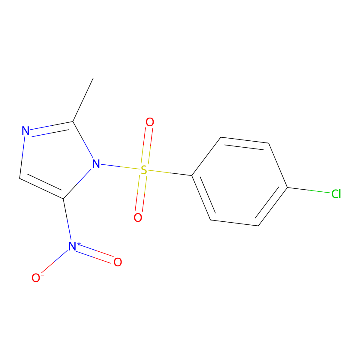 1-(4-Chlorophenyl)sulfonyl-2-methyl-5-nitroimidazole molecular structure, CAS 325813-17-0