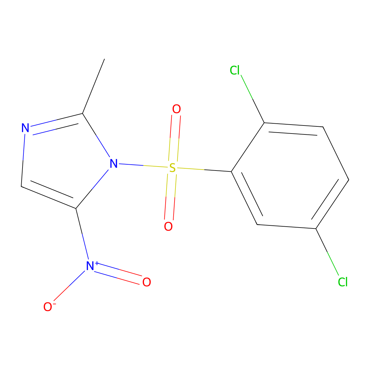 1-(2,5-Dichlorophenyl)sulfonyl-2-methyl-5-nitroimidazole molecular structure, CAS 325813-22-7
