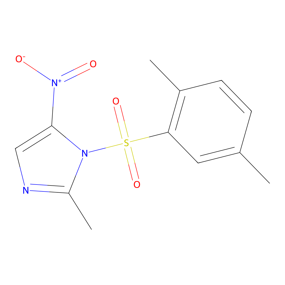 1-(2,5-Dimethylphenyl)sulfonyl-2-methyl-5-nitroimidazole molecular structure, CAS 325813-23-8