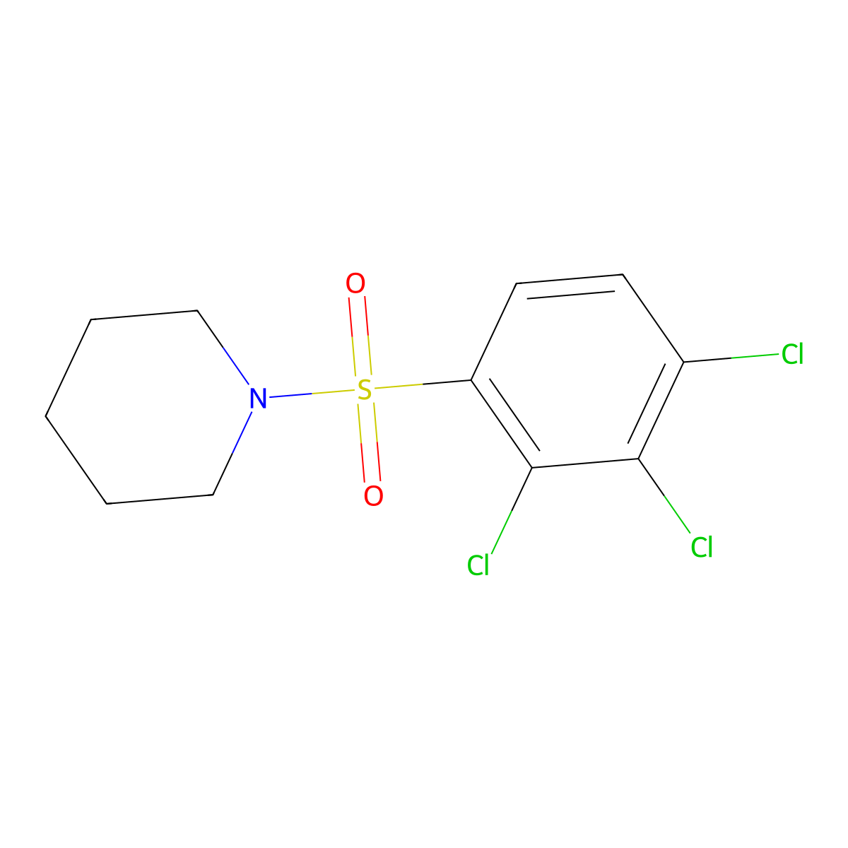 1-(2,3,4-Trichlorobenzenesulfonyl)piperidine molecular structure, CAS 325813-33-0