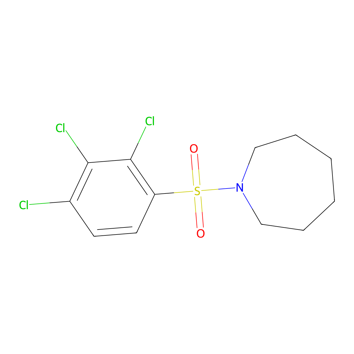 1-(2,3,4-Trichlorobenzenesulfonyl)azepane molecular structure, CAS 325813-35-2