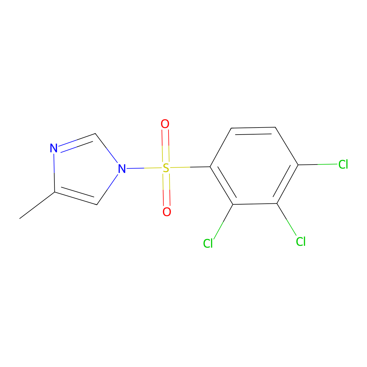 4-methyl-1-(2,3,4-trichlorobenzenesulfonyl)-1H-imidazole molecular structure, CAS 325813-44-3