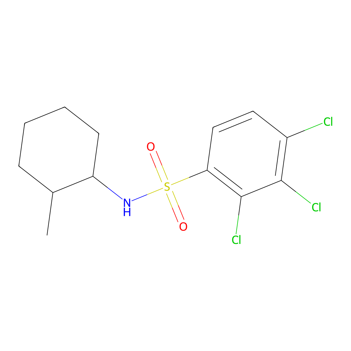 (2-Methylcyclohexyl)[(2,3,4-trichlorophenyl)sulfonyl]amine molecular structure, CAS 325813-50-1