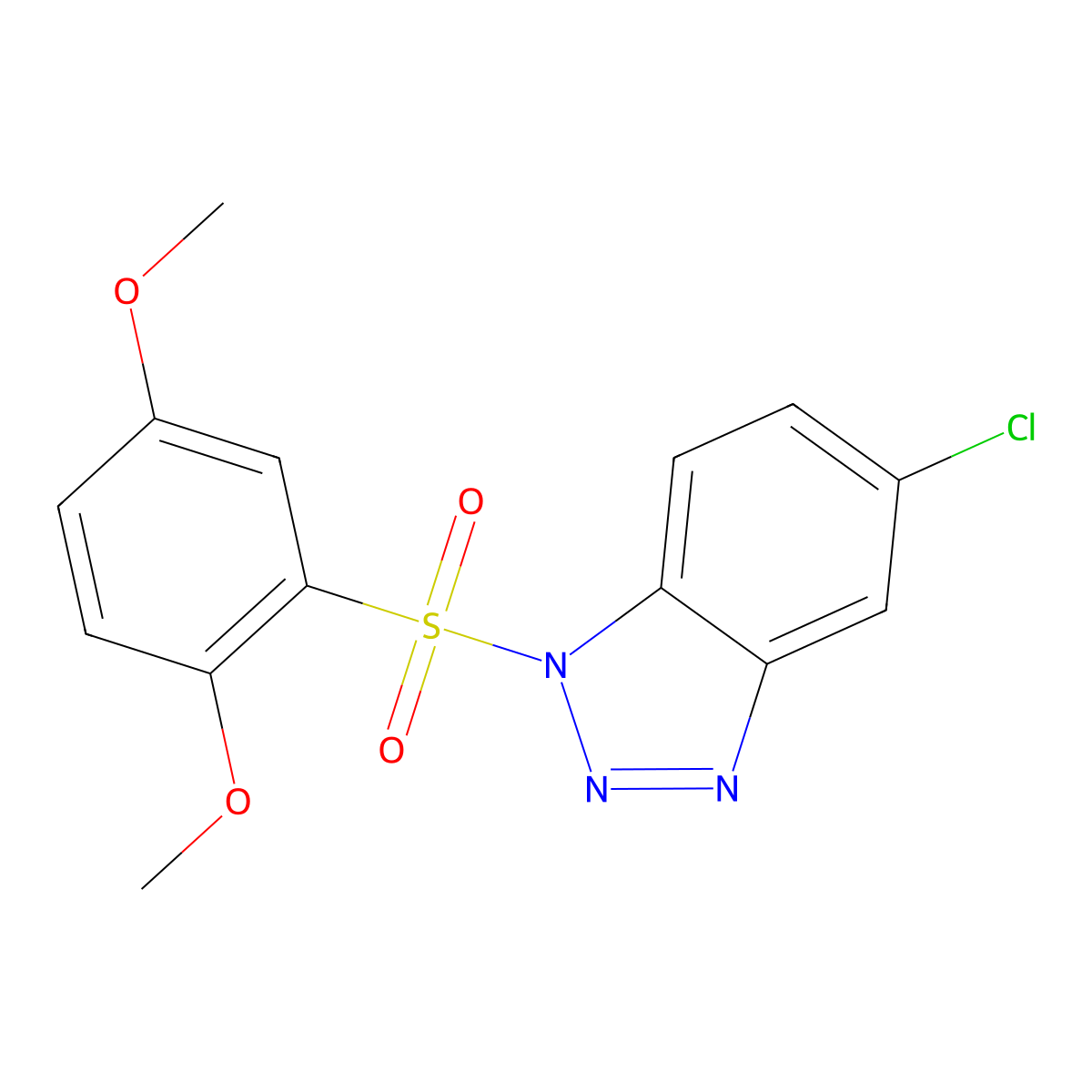 5-Chloro-1-(2,5-dimethoxyphenyl)sulfonylbenzotriazole molecular structure, CAS 325813-60-3