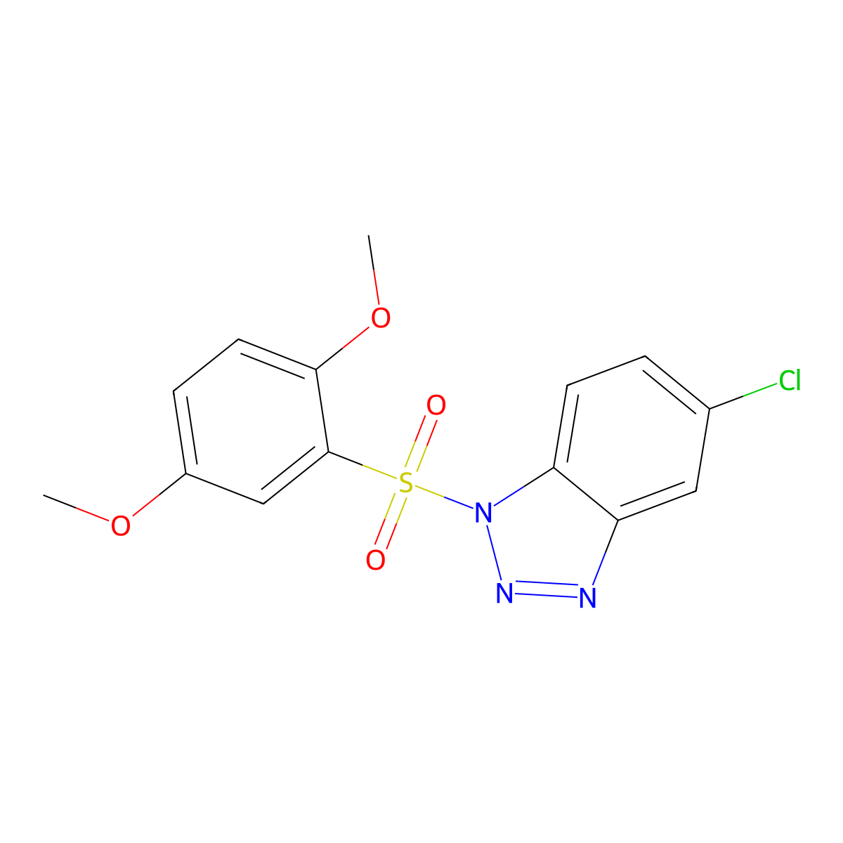 5-Chloro-1-(2,5-dimethoxyphenyl)sulfonylbenzotriazole molecular structure, CAS 325813-60-3